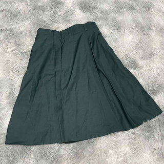 グリーン フレアスカート L(ひざ丈スカート)