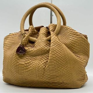 ✨️JRA認定✨美品✨️パイソン 蛇 ハンドバッグ ブラウン