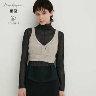 ユニクロ(UNIQLO)の ユニクロ mame kurogouchi 3Dリブニットブラ Lサイズ(ベアトップ/チューブトップ)