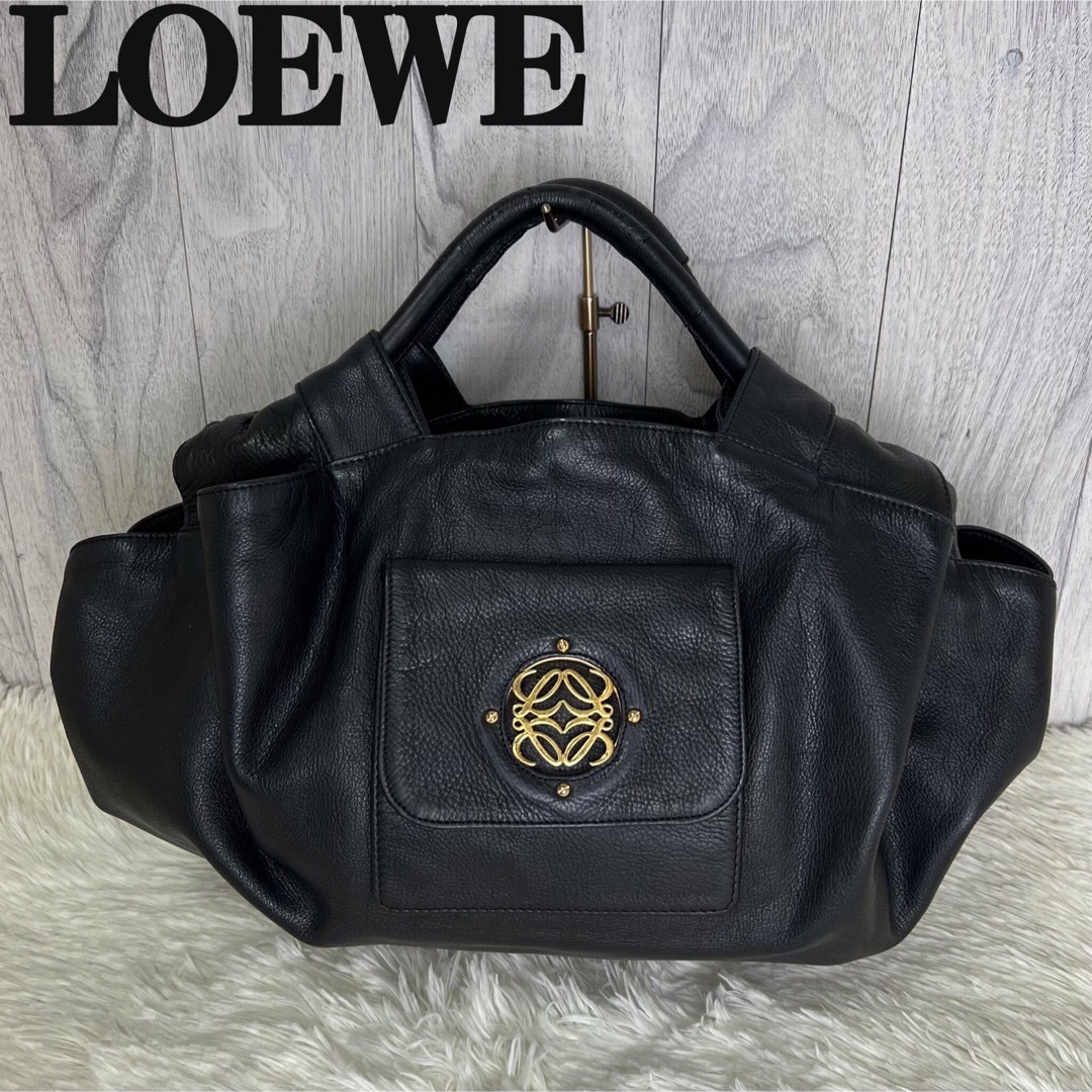 人気♡LOEWE ロエべ アナグラム レザー ハンドバッグ