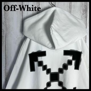 OFF WHITE   確実正規品オフホワイトバックロゴ入りパーカー