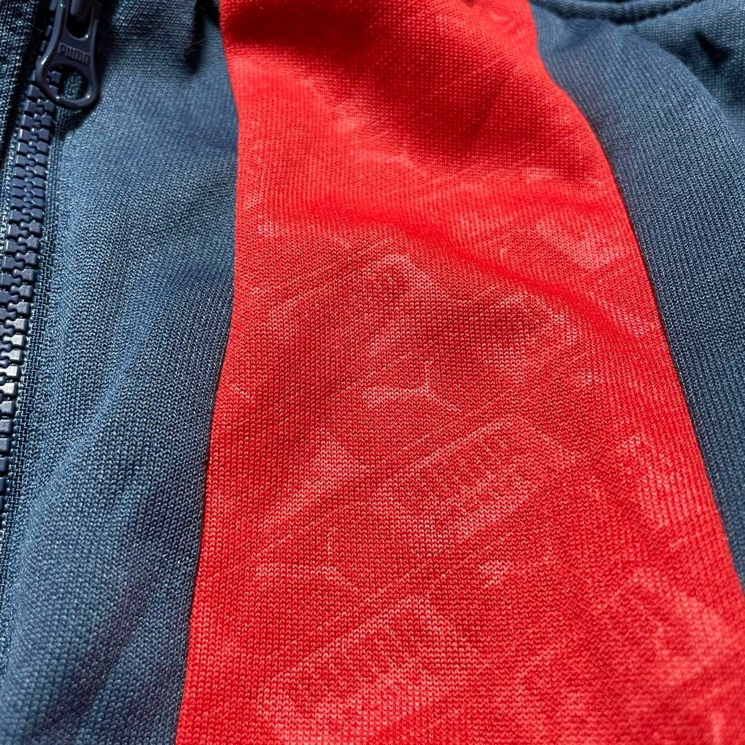PUMA プーマ トラックパンツ ボトム ロゴ刺繍 M ネイビー 紺 レッド 赤