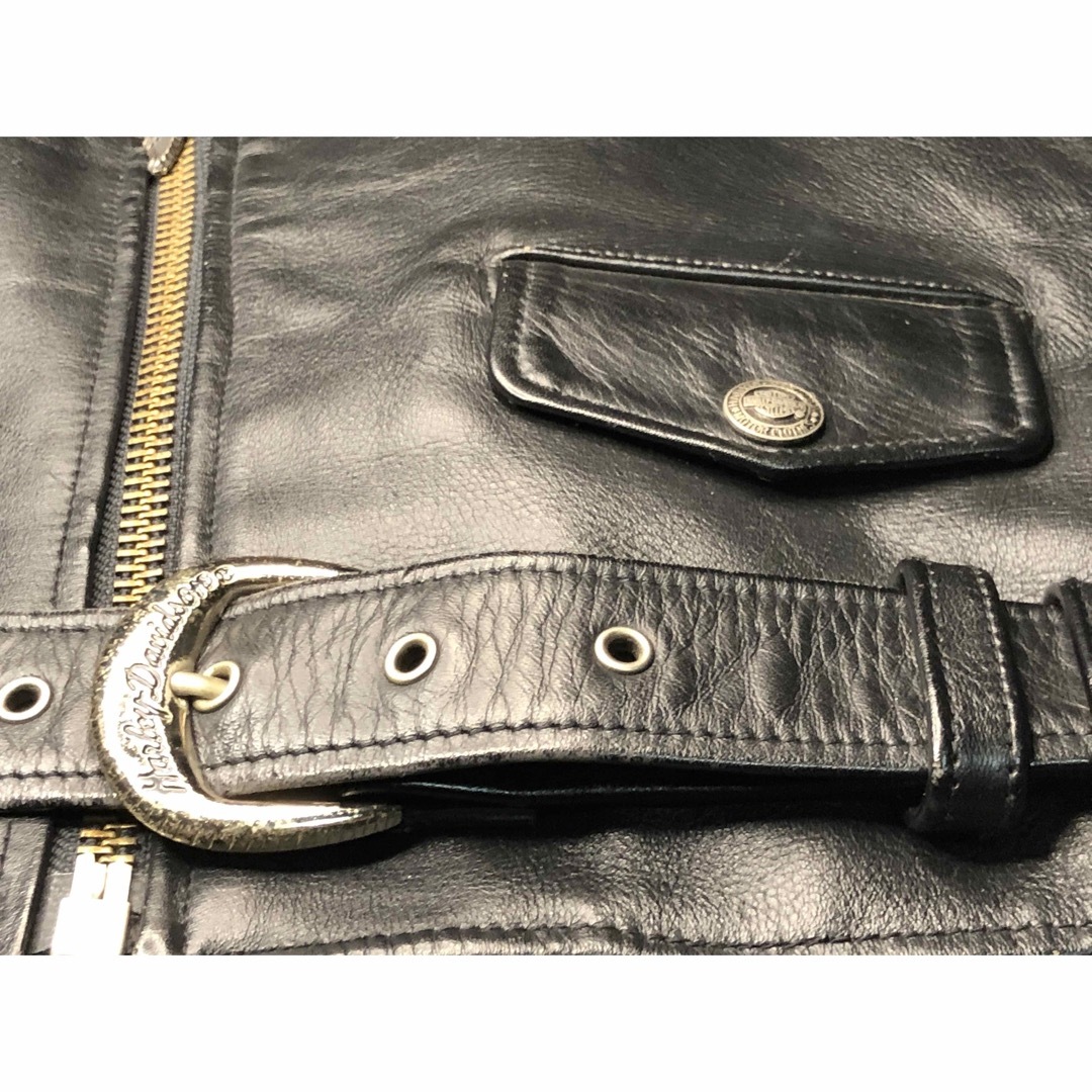 Harley Davidson - 【ザ黒革Wの革ジャン美品!】ハーレーダビッドソン