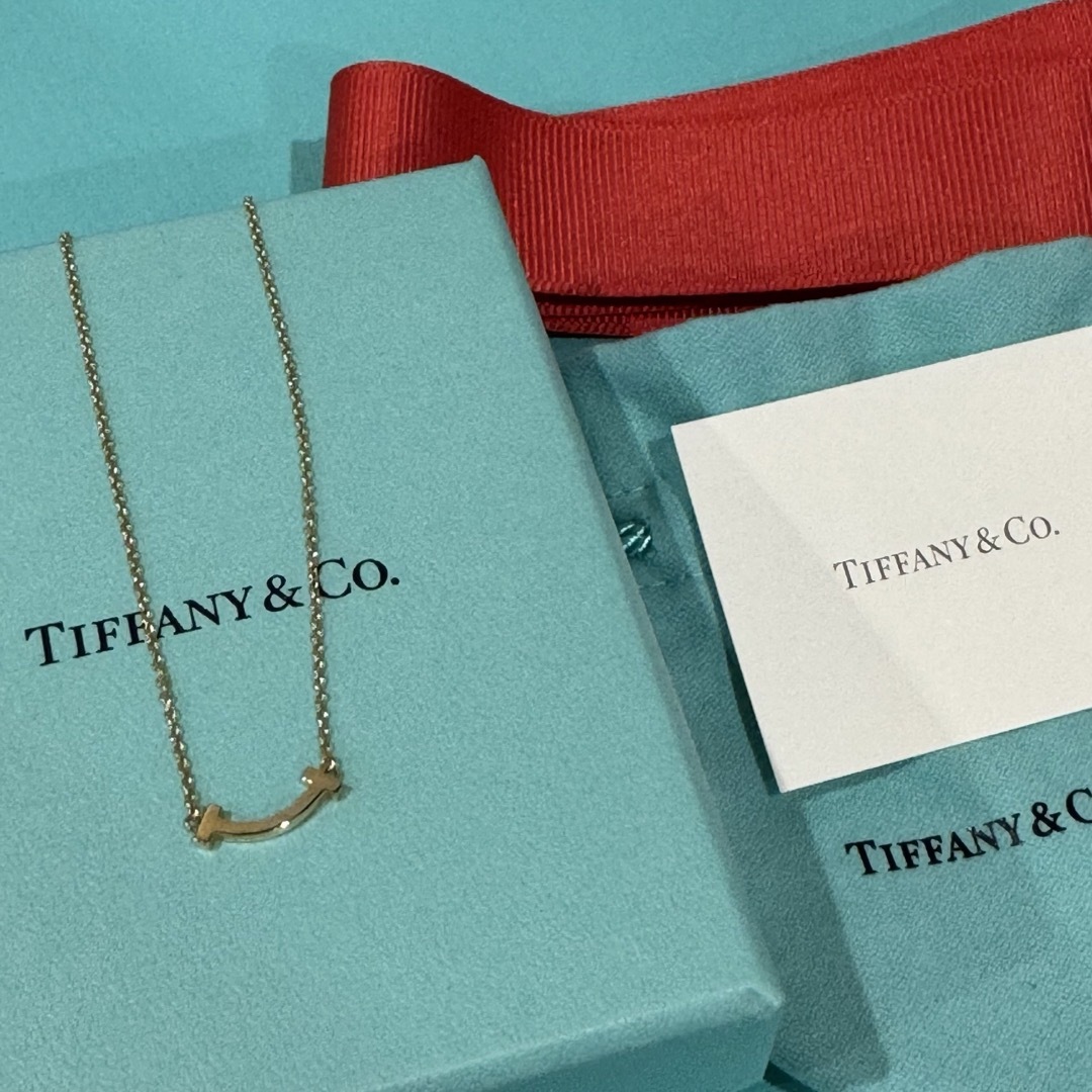 専用出品 Tiffany tスマイル ミニ ネックレス k18  ゴールド 美品