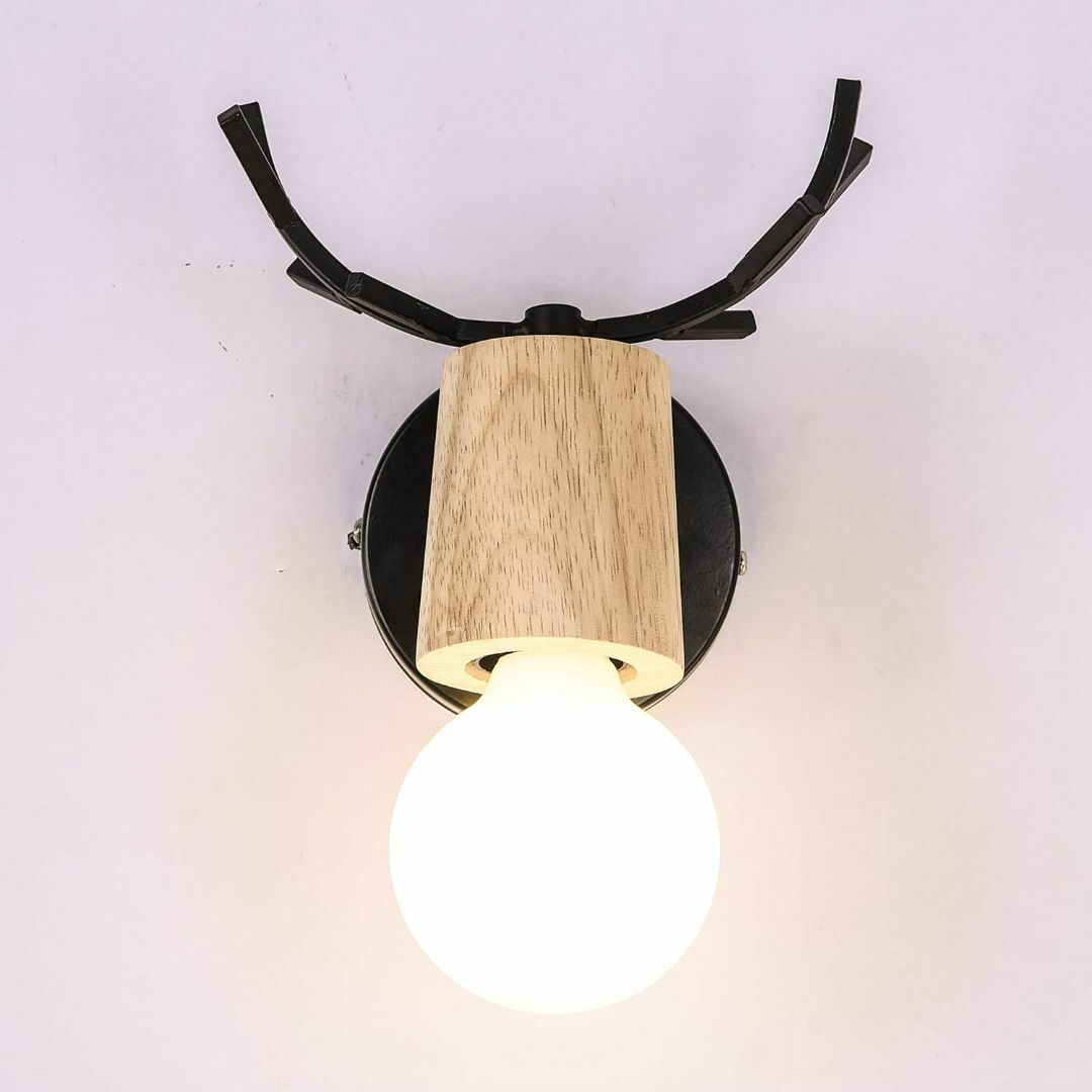 色:A鉄製の壁灯 北欧 レトロE27 LED木材壁ライト Edison ロフ