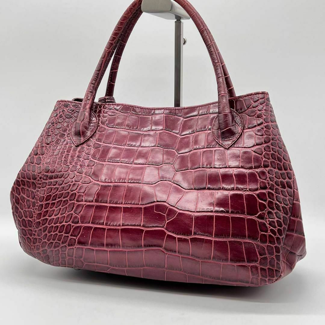 Furla - ✨美品✨FURLA クロコ型押し ハンドバッグ ボルドー ワイン
