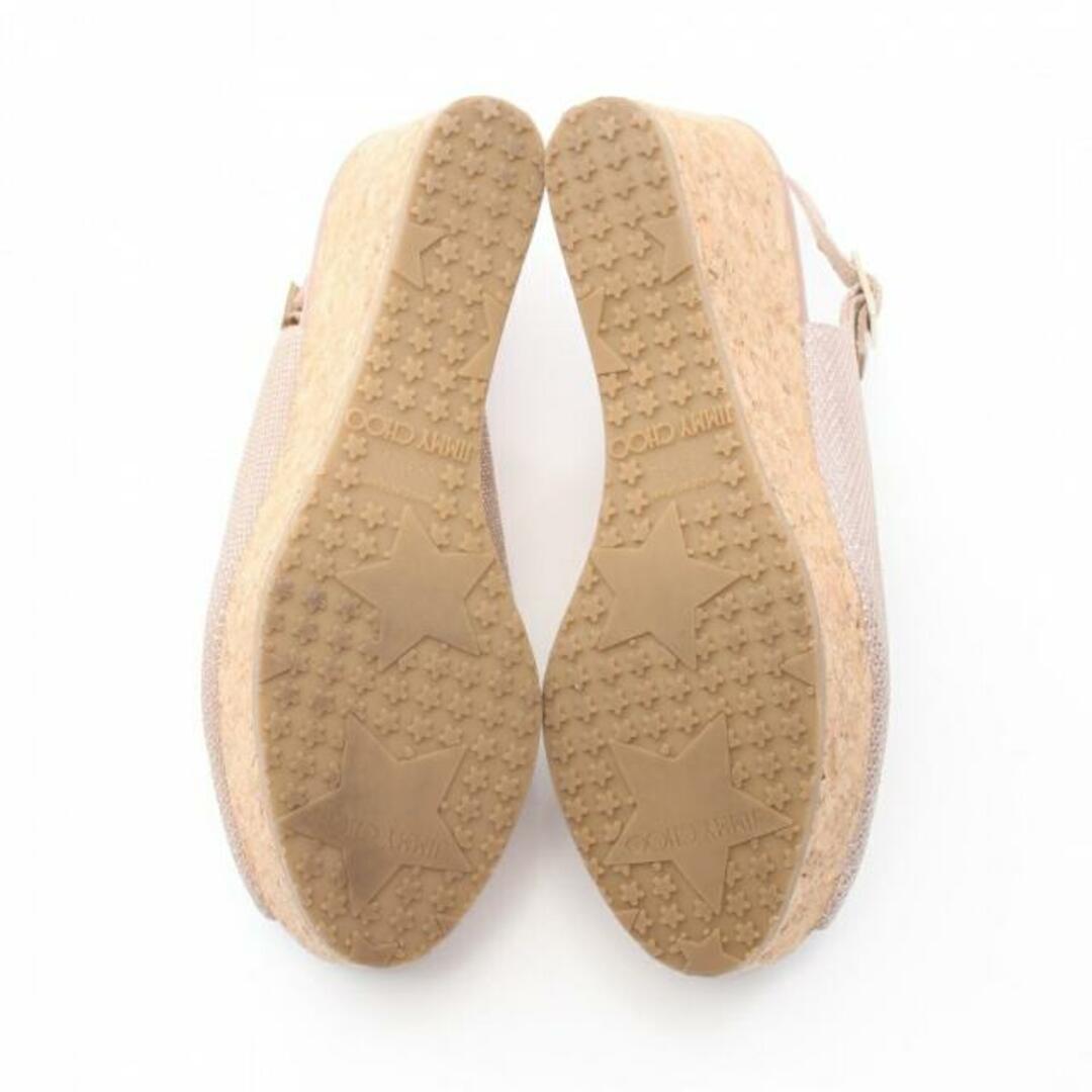 JIMMY CHOO(ジミーチュウ)のPRAISE ウェッジソール サンダル ファブリック ピンクベージュ バックストラップ レディースの靴/シューズ(サンダル)の商品写真