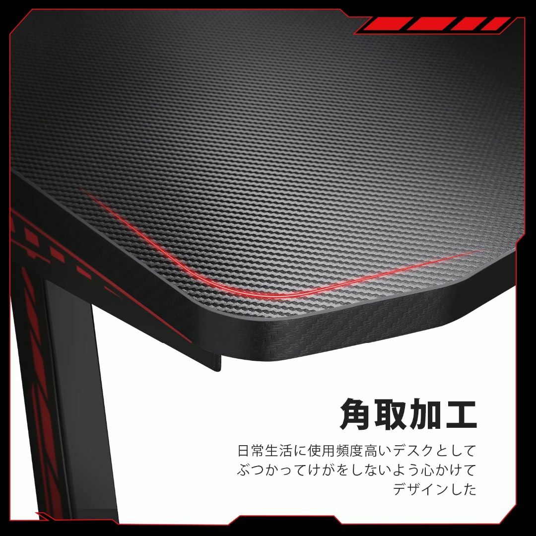 【色: 黒い】YeTom ゲーミングデスク ゲームデスク PCデスク Z字脚 パ