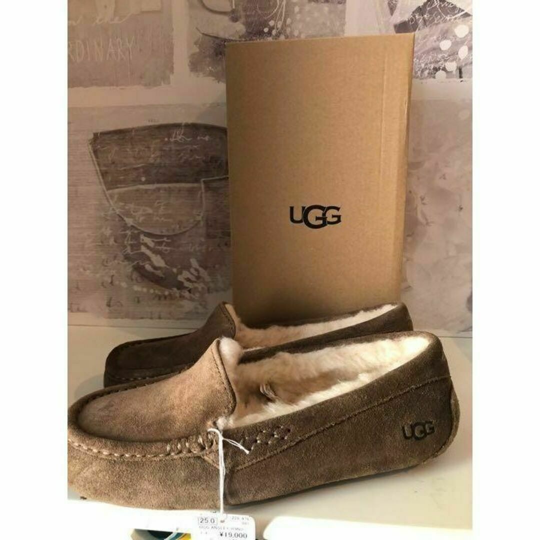 25cm　新品　UGG　モカシン　アンスレー　ANSLEY　ヒッコリーサンド