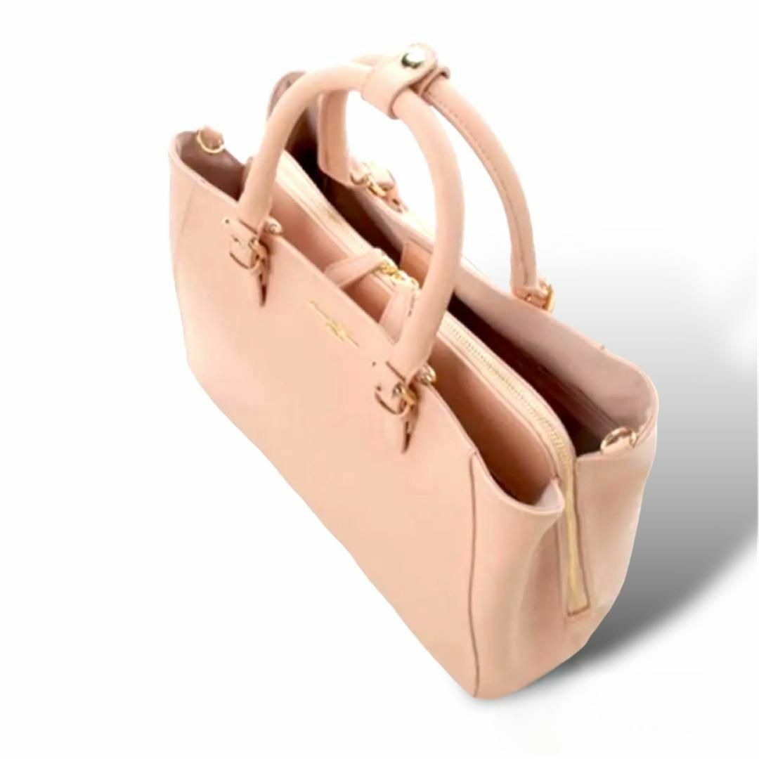 サマンサタバサ ショルダー トートバッグ 3way ロゴ 革 金具 美品