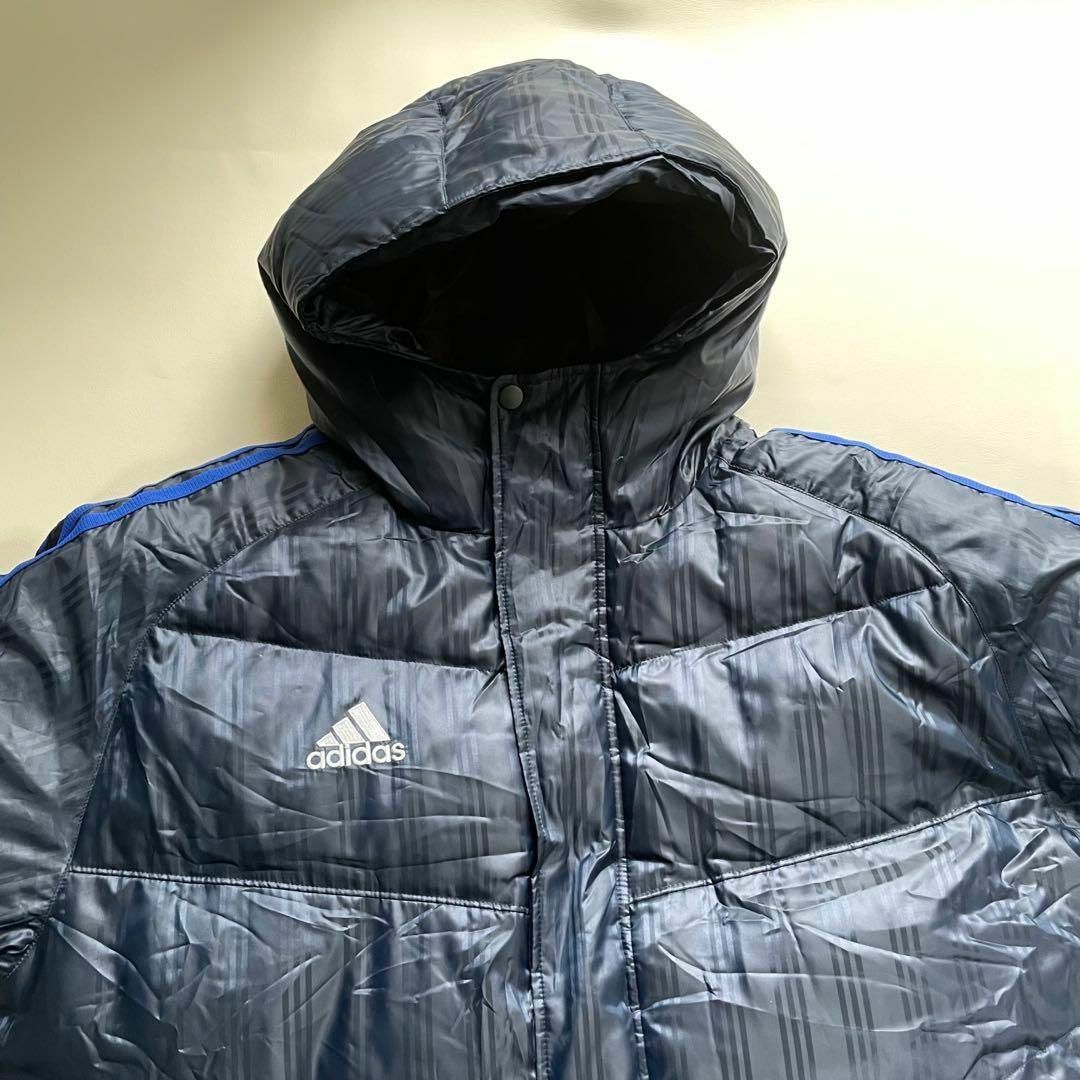 adidas　アディダス　ロング　パーカー　コート　ネイビー　スエット　XL