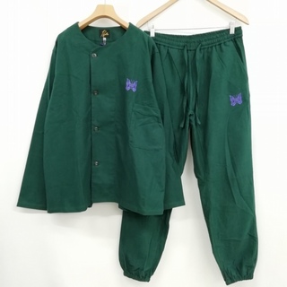 NS239 パジャマ セット シャツ ロング パンツ 収納袋付 M グリーン