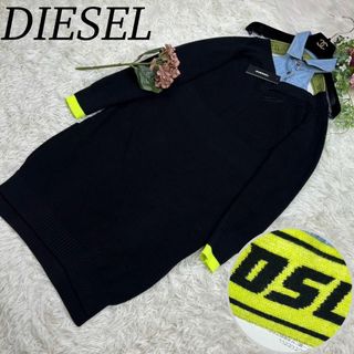 ディーゼル DIESEL 美品 パーカー ワンピース ブラック XS ■GY0971cm身幅