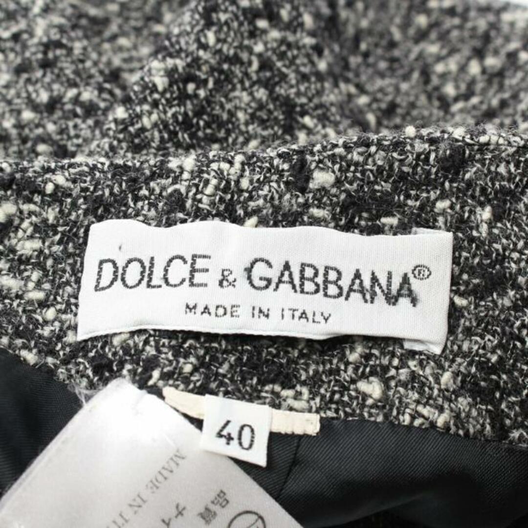 DOLCE&GABBANA(ドルチェアンドガッバーナ)の ミニ スカート ウール ブラック ホワイト レディースのスカート(ミニスカート)の商品写真