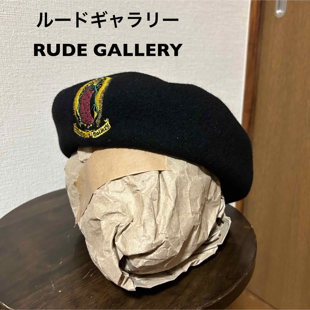 ルードギャラリー 古着ベレー帽 黒 マリア刺繍 RUDE GALLERY-