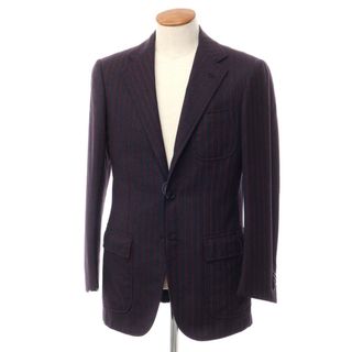 【中古】サルトリア パルテノペア Sartoria Partenopea ウールカシミヤ ストライプ テーラードジャケット ネイビーxレッド【サイズ46】【メンズ】(テーラードジャケット)