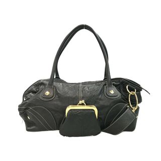 Dolce&GabbanaBLACKbagドルガバエナメルパテントハンドバッグ黒