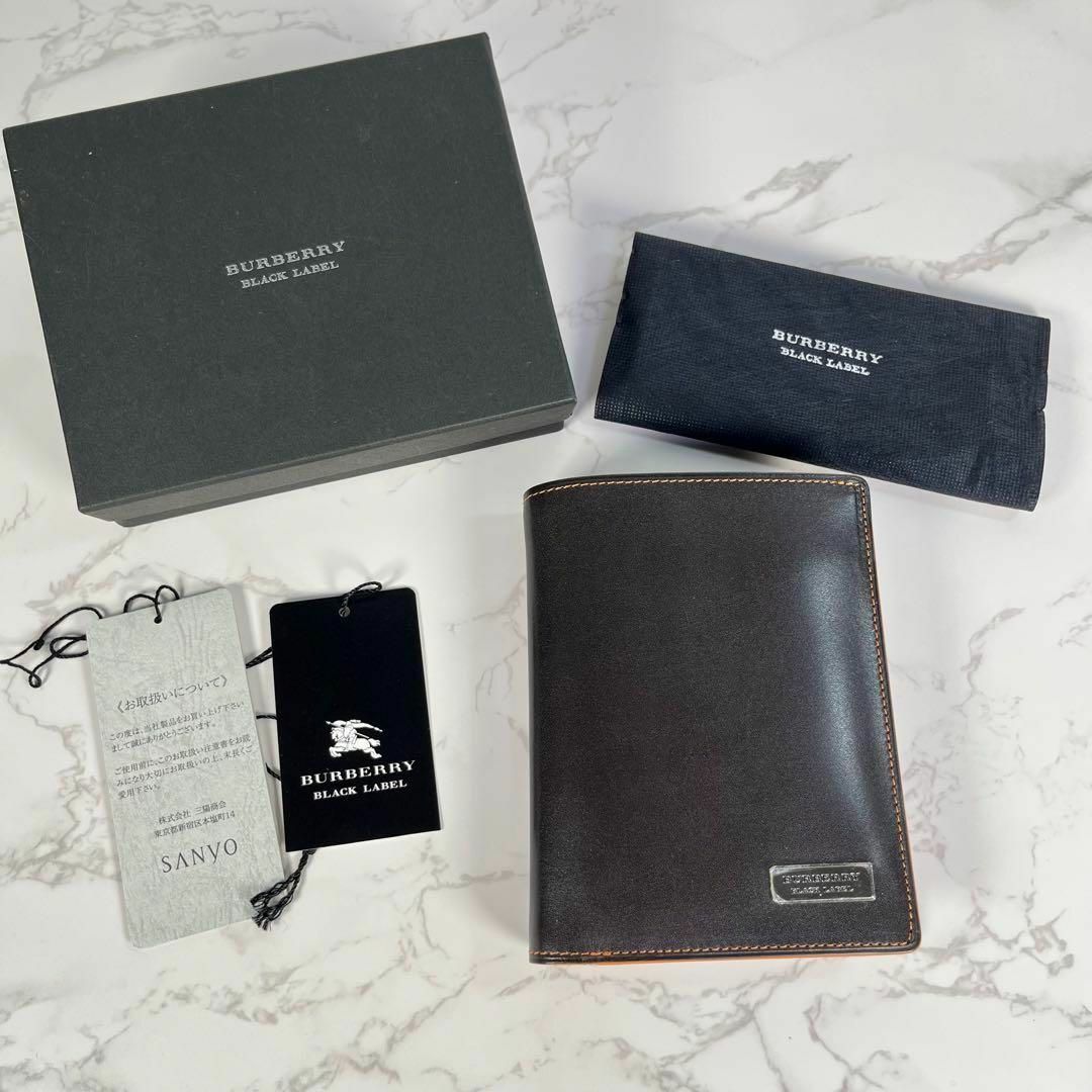 BURBERRY BLACK LABEL(バーバリーブラックレーベル)の【新品未使用】バーバリー ブラックレーベル　二つ折り財布　レザー　ウォレット　茶 メンズのファッション小物(折り財布)の商品写真