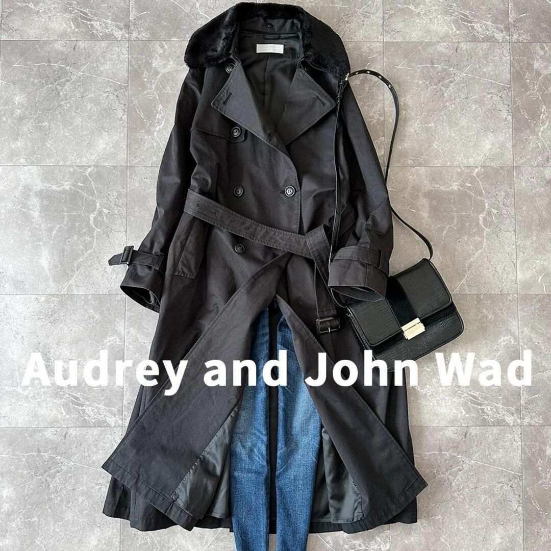 【Audrey and john wad 】2way トレンチ　ファー襟付