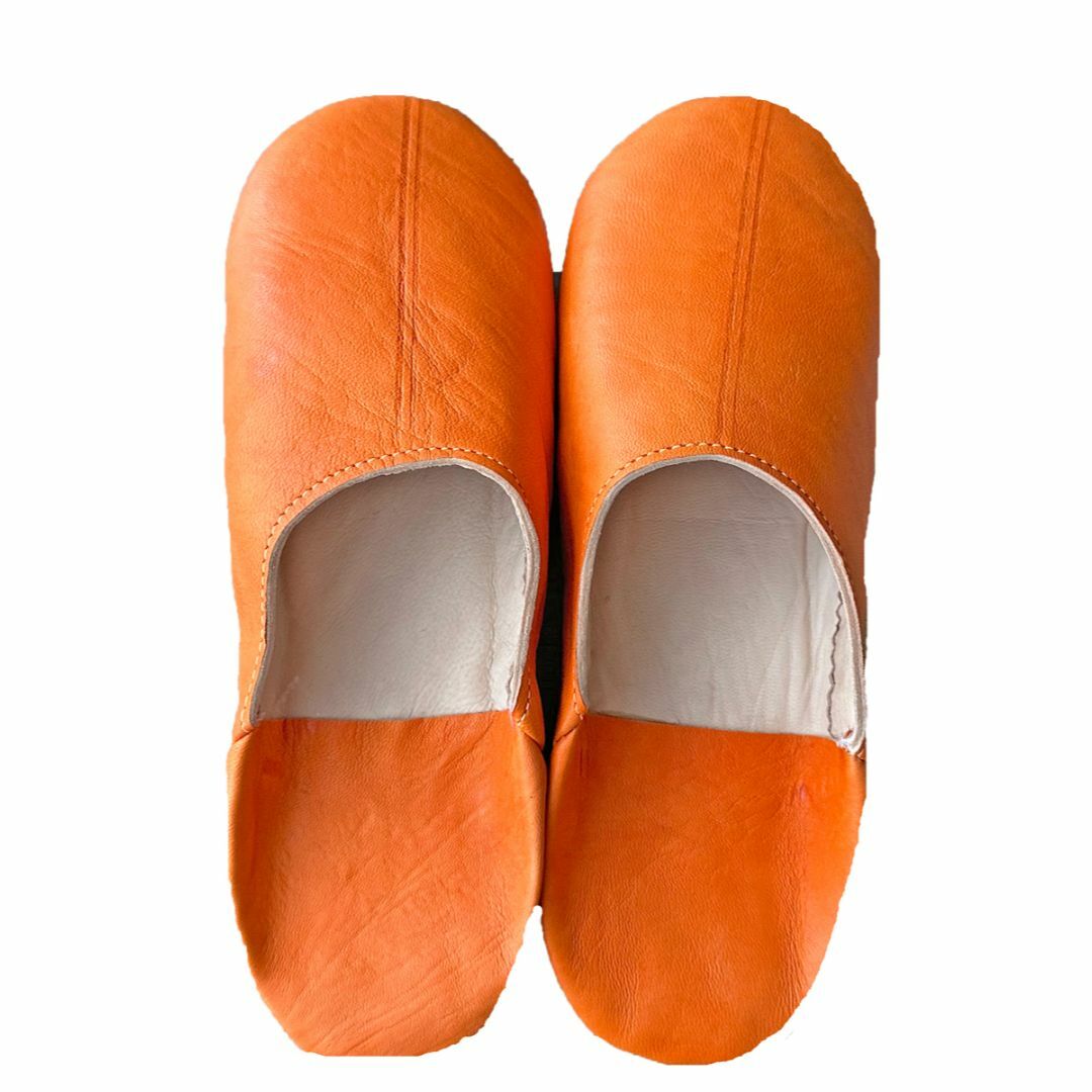 モロッコ バブーシュ スリッパ ルームシューズ  室内 オレンジ 24.5cm レディースの靴/シューズ(その他)の商品写真