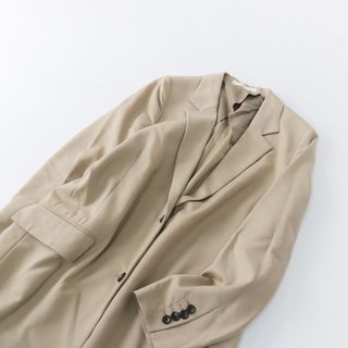 ドゥーズィエムクラス(DEUXIEME CLASSE)の2021SS ドゥーズィエムクラス MUSE de Deuxieme Classe Col Pierrot SINGLE JACKET/ベージュ シングルジャケット【2400013542487】(テーラードジャケット)