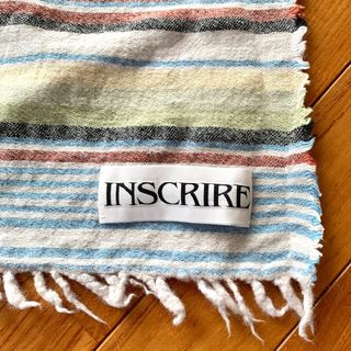 INSCRIRE - INSCRIRE ウールリネン ストライプ ストール ショール