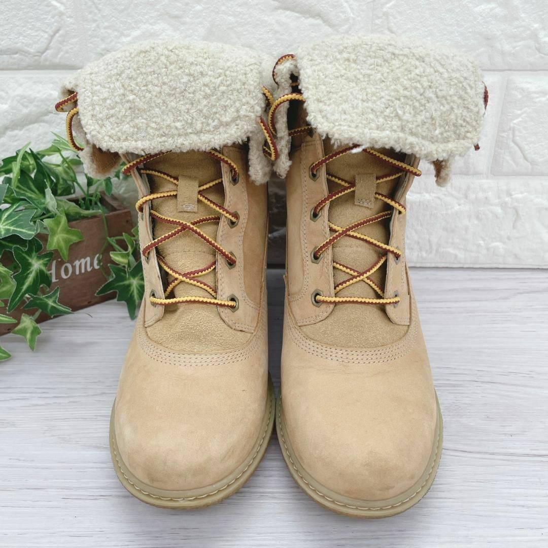 美品 Timberland ティンバーランド レースアップブーツ ボア 24.5-