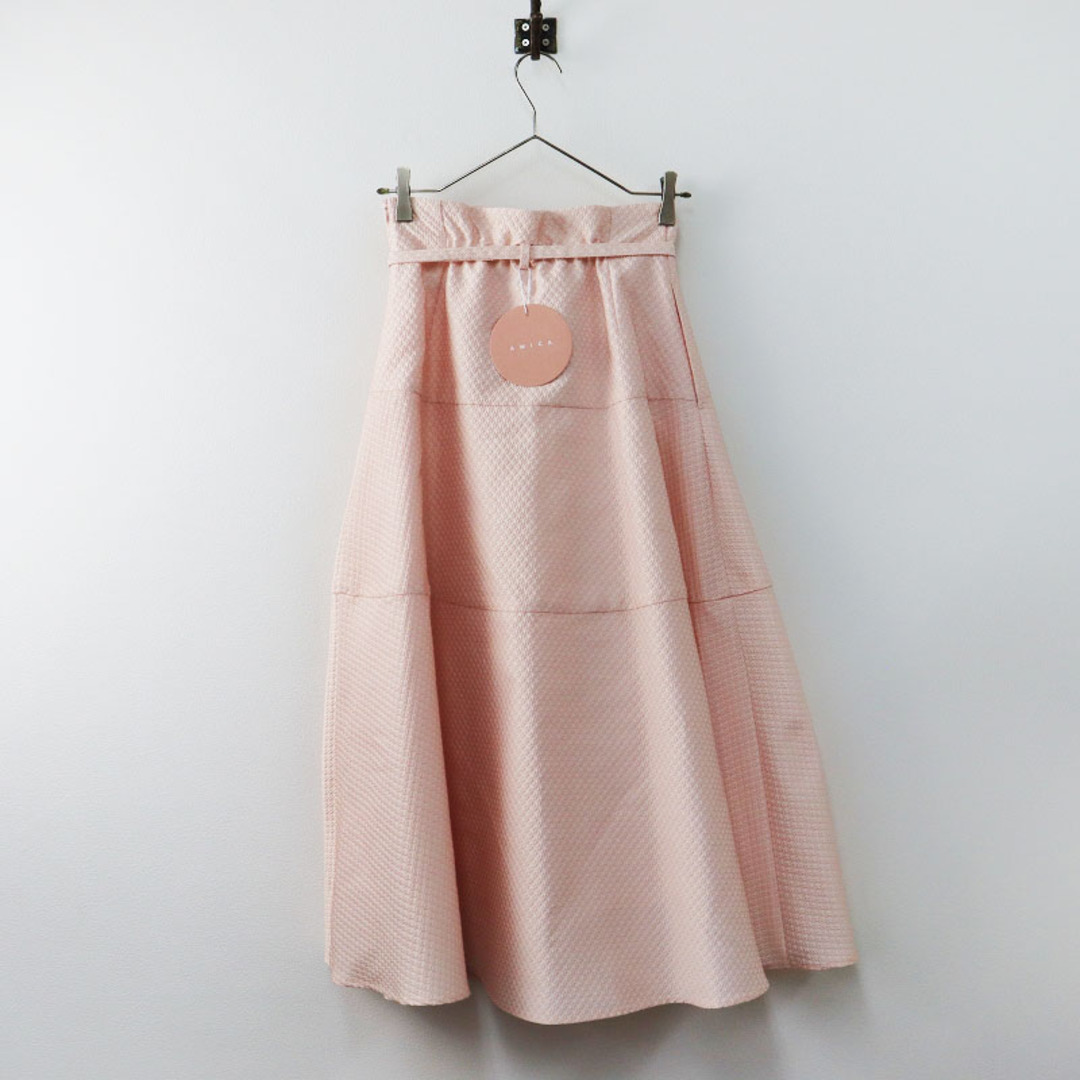 82ナイロン新品未使用 2023SS アミカ AMICA COUTURE SKIRT F/ピンク クチュールスカート ジャガード ジプソフィル柄 フレア【2400013539920】