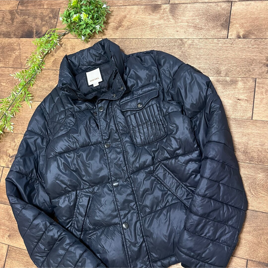 DIESEL - DIESEL ディーゼル 中綿 デザイン ダウンジャケット ブラック