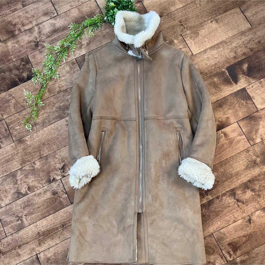ZARA ザラ ファー ボアジャケット フェイク ムートン ロング コート