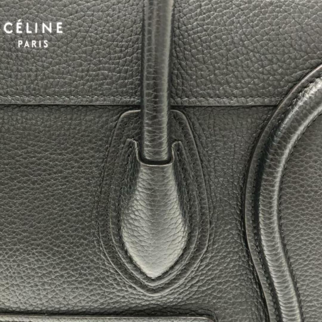 celine   セリーヌ ハンドバッグ 黒 ドラムドカーフの通販 by ブラン