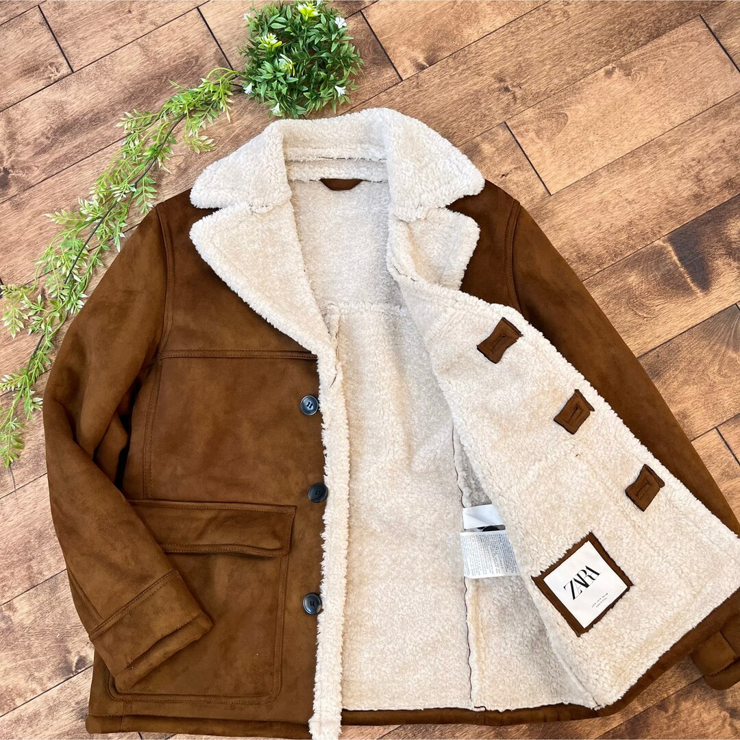 ZARA ザラ ボアジャケット ムートン ジャケット テーラード-