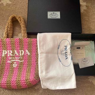 プラダ(PRADA)のプラダ　ラフィアトートバッグ(かごバッグ/ストローバッグ)