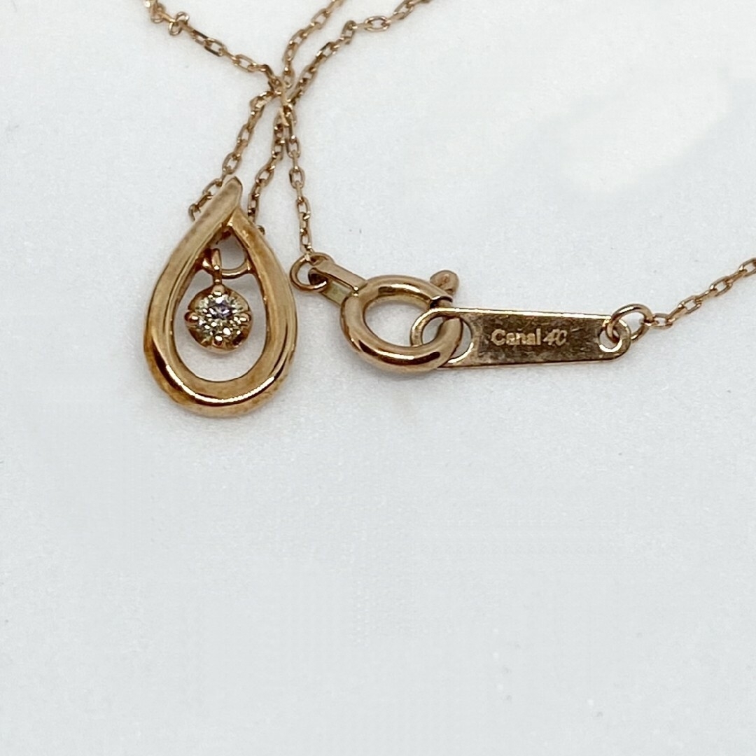 美品♪ カナルヨンドシー canal 4℃ しずくモチーフ K10ネックレス