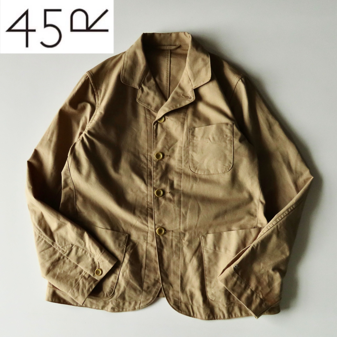 美品 45R 平織りコットンのシャツジャケット 3 ベージュ系 45rpm