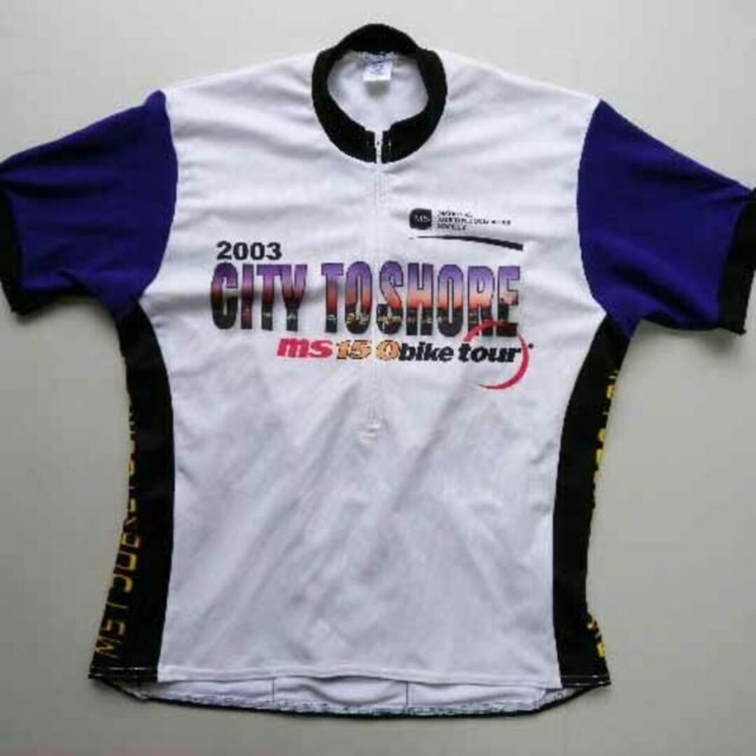 良品□USA製サイクルジャージ(M)女性?bicycle T-shirtsアメリの通販