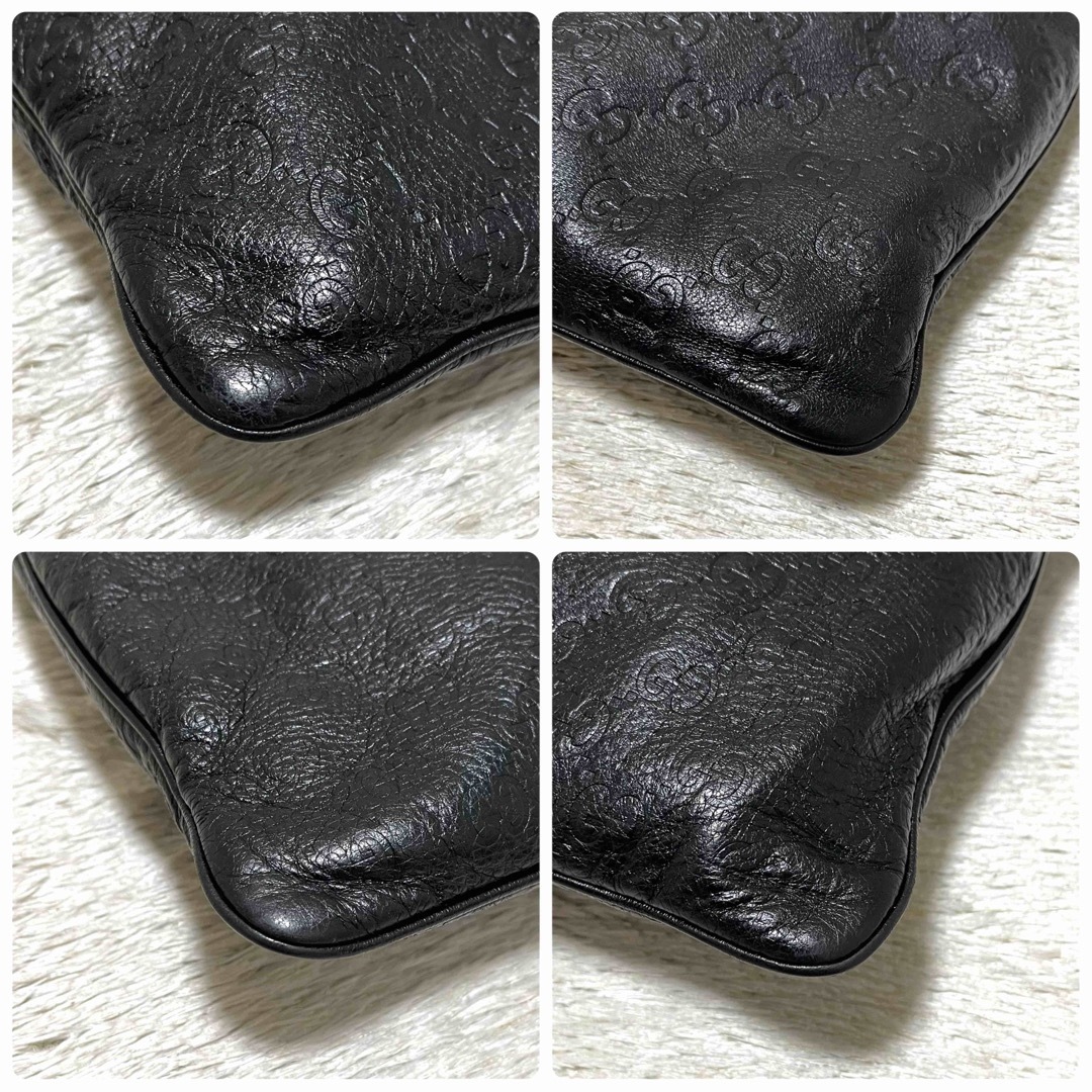 Gucci - 美品✨グッチ ショルダーバッグ メッセンジャー シマレザー GG
