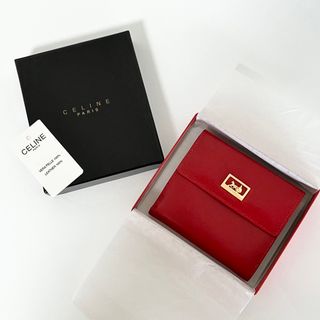 セリーヌ(celine)の激レア☆新品☆CELINE セリーヌ ヴィンテージ 馬車 レッド 赤 折財布☆(財布)