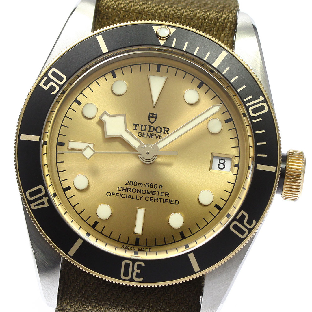 チュードル TUDOR 79733N ヘリテージ ブラックベイ41 デイト YGベゼル 自動巻き メンズ 良品 箱・保証書付き_770719