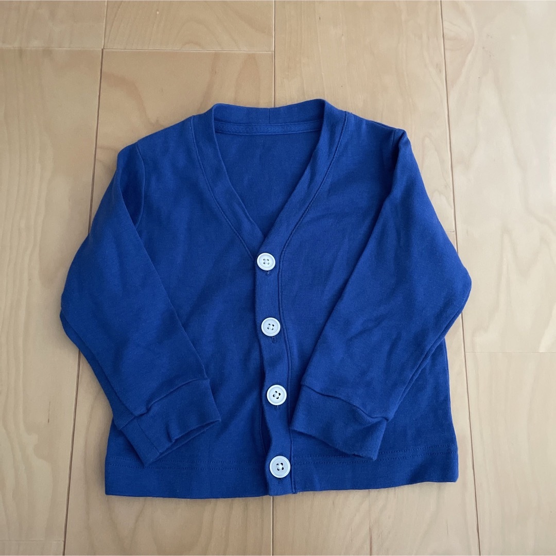 UNIQLO(ユニクロ)のUNIQLO カーディガン　青　80サイズ キッズ/ベビー/マタニティのベビー服(~85cm)(カーディガン/ボレロ)の商品写真