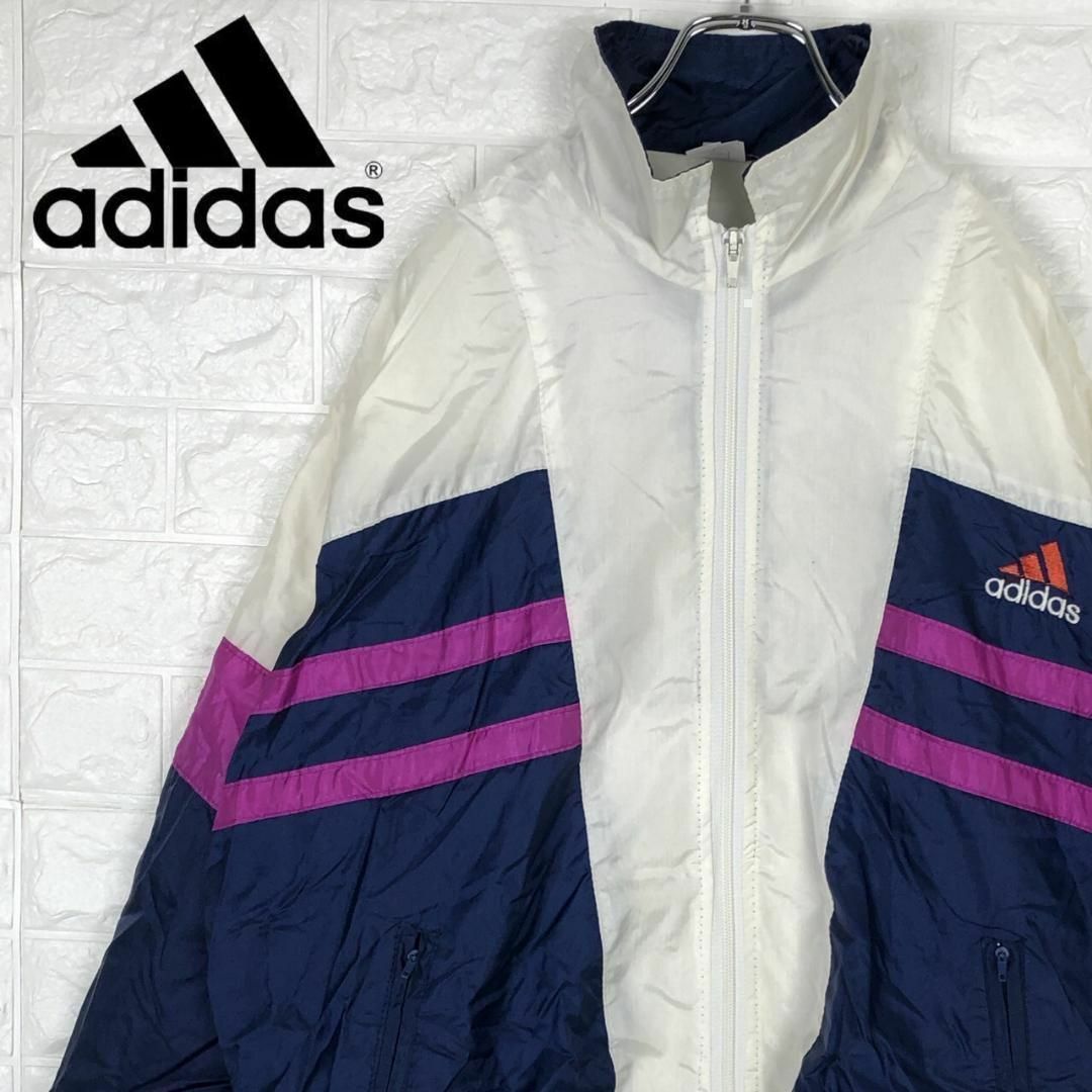 Adidas ナイロンブルゾン　90S 80S デサント製　ゆるだぼ