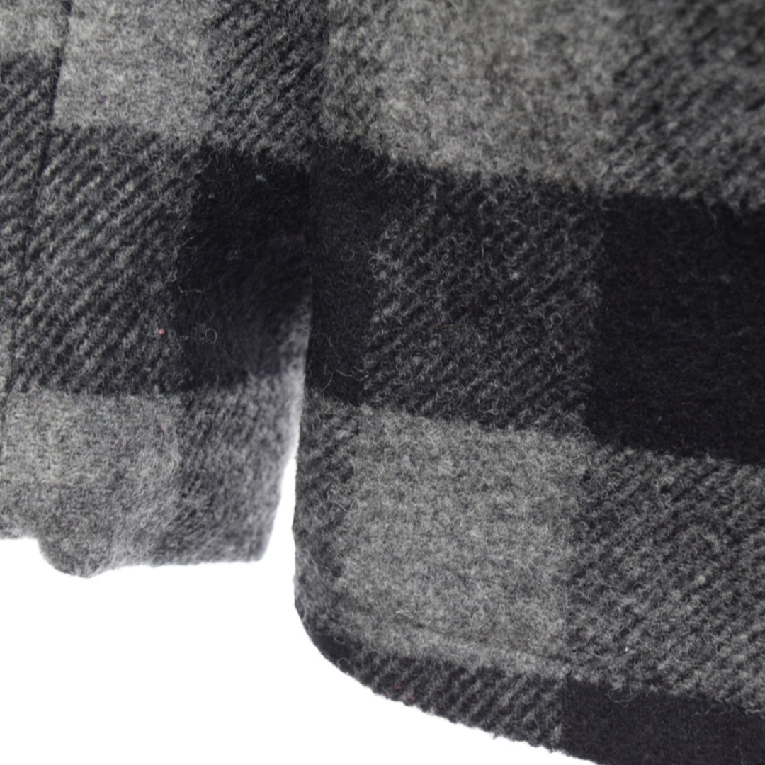 JOHNSON WOOLEN MILLS ジョンソン ウーレン ミルズ バーモント製 ブロックチェック ピーコート ブラック/グレー メンズのジャケット/アウター(ピーコート)の商品写真
