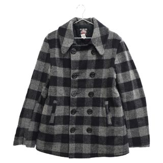 JOHNSON WOOLEN MILLS ジョンソン ウーレン ミルズ バーモント製 ブロックチェック ピーコート ブラック/グレー(ピーコート)