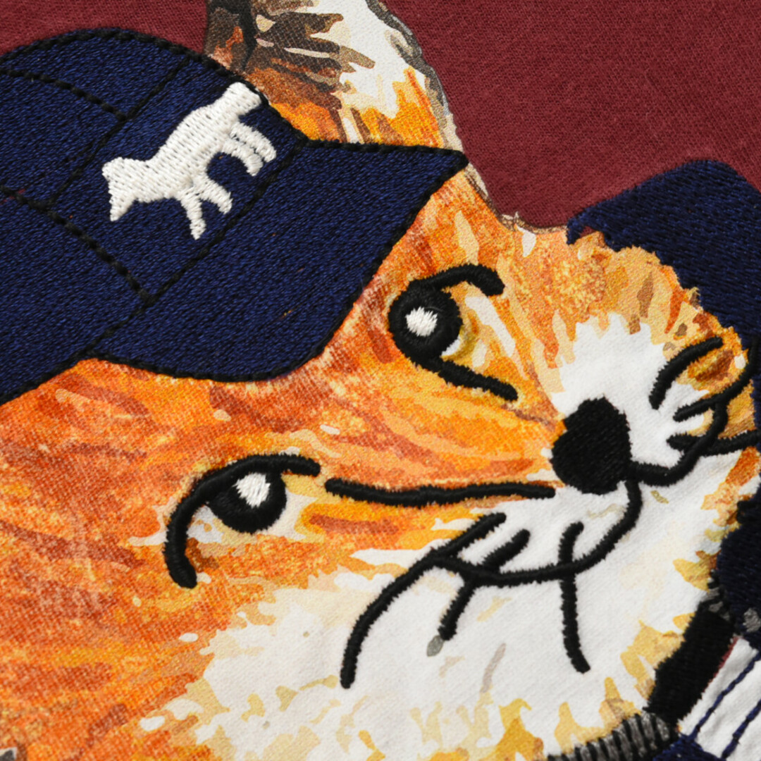 MAISON KITSUNE'(メゾンキツネ)のMAISON KITSUNE メゾンキツネ Dressed Fox ロゴ刺繍 半袖 Tシャツ レッド メンズのトップス(Tシャツ/カットソー(半袖/袖なし))の商品写真