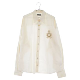 ドルチェアンドガッバーナ(DOLCE&GABBANA)のDOLCE & GABBANA ドルチェアンドガッバーナ Logo embroidery long sleeve shirt ロゴ刺繍ロングスリーブシャツ 長袖シャツ ホワイト g5ig8z(シャツ)