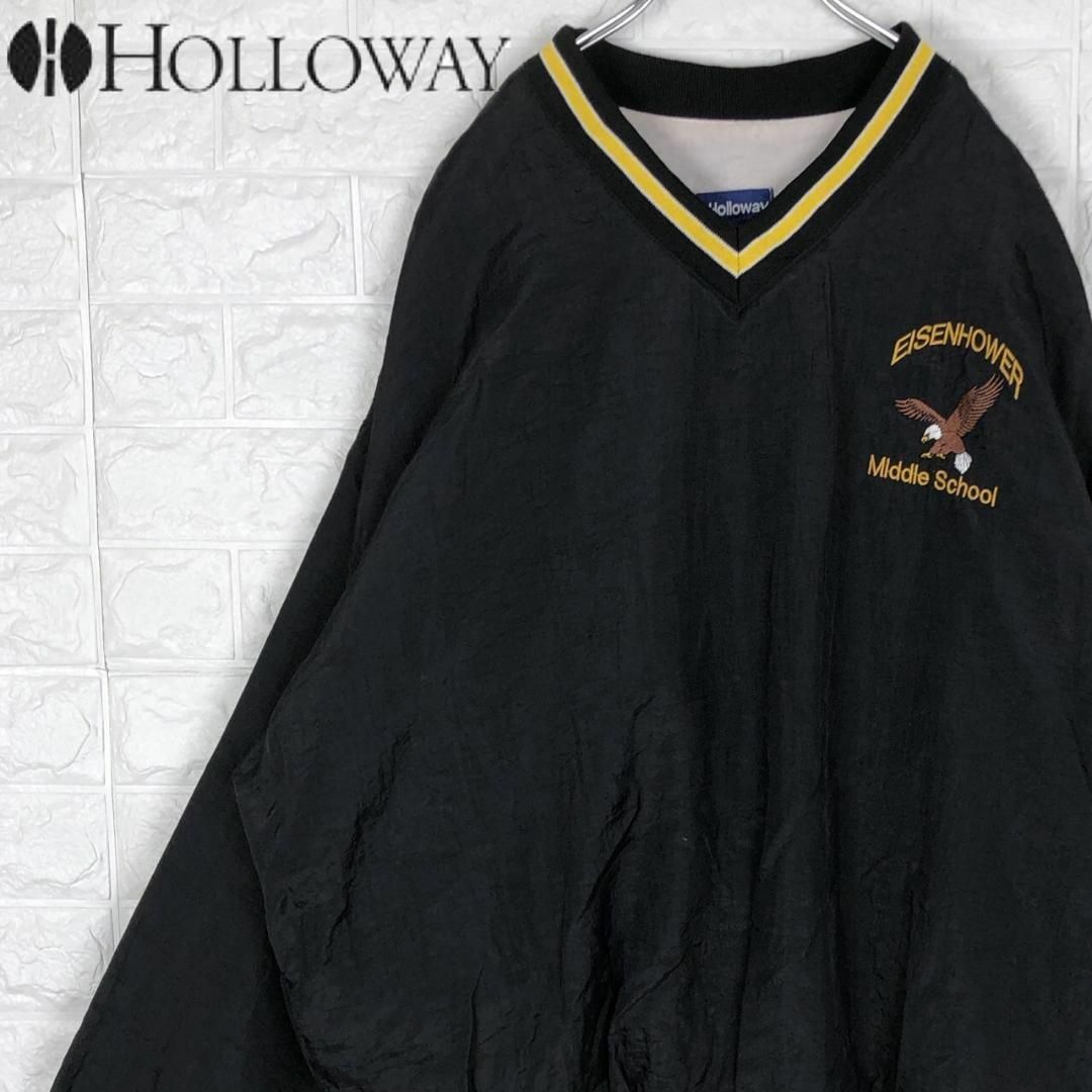 Holloway 刺繍カレッジロゴ プルオーバーナイロンジャケット ビッグサイズ