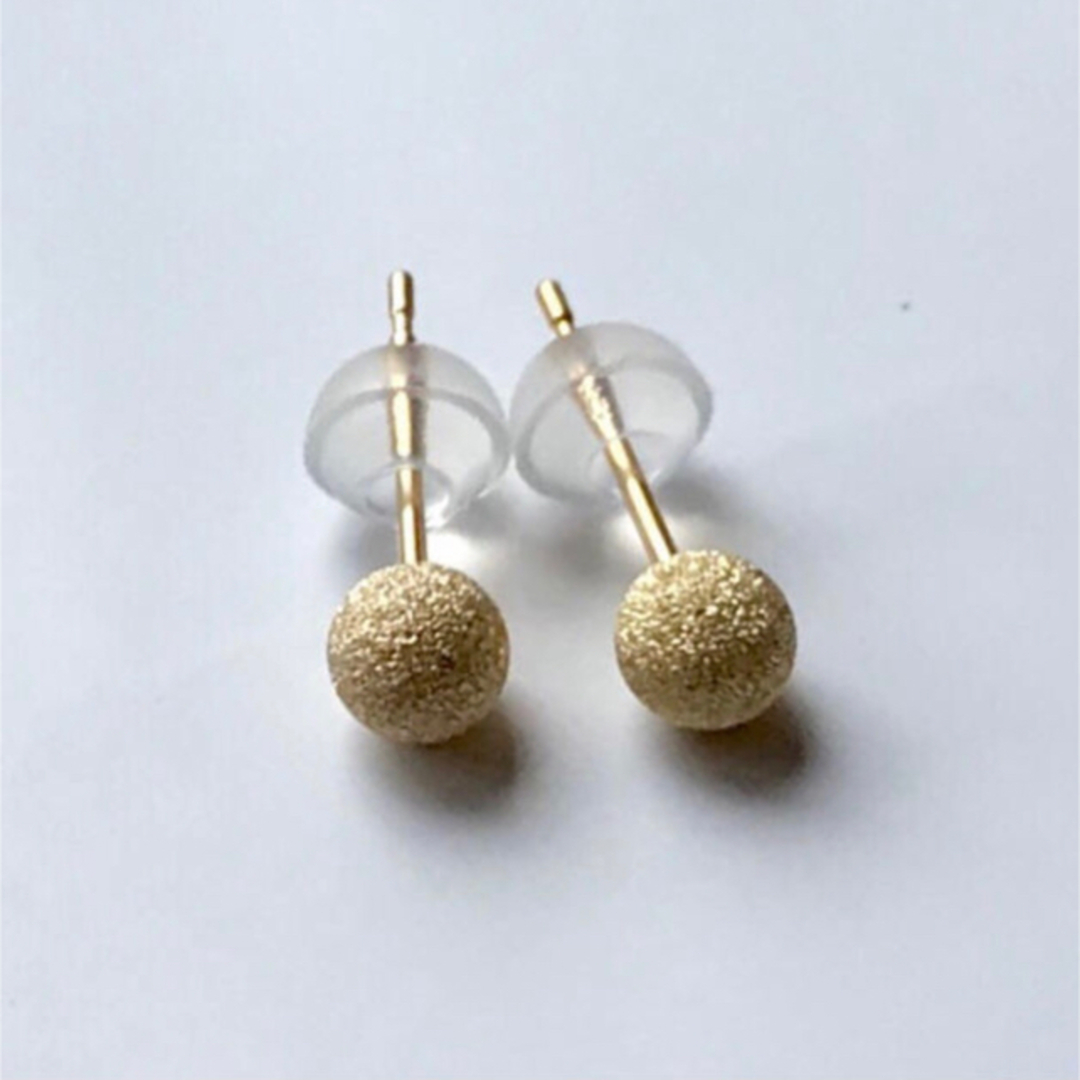 K18ピアス  丸玉ピアス  4mm  K18 フラッシュボールピアス