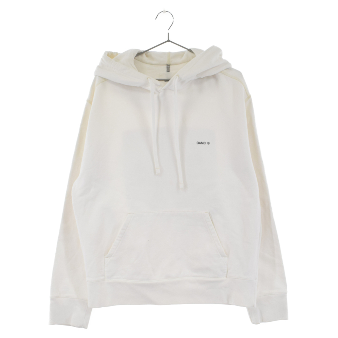 OAMC オーエーエムシー バックロゴパッチ Outline Hoodie プルオーバー スウェットパーカー ホワイト OAMS704586