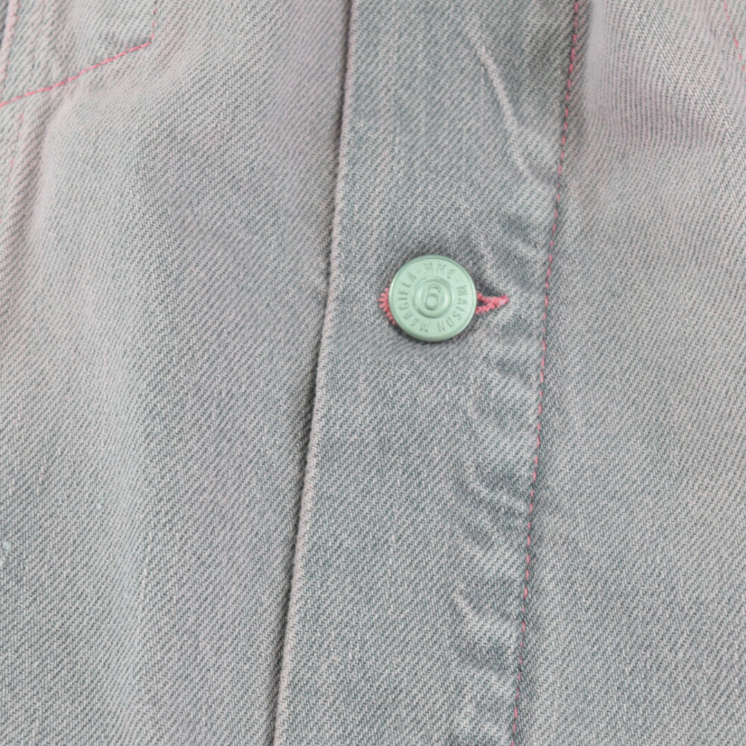 MM6(エムエムシックス)のMM6 Maison Margiela エムエムシックスメゾンマルジェラ Pink Distressed Denim Jacket S62AN0097 ダメージ加工 ピンクデニムジャケット ピンク メンズのジャケット/アウター(Gジャン/デニムジャケット)の商品写真