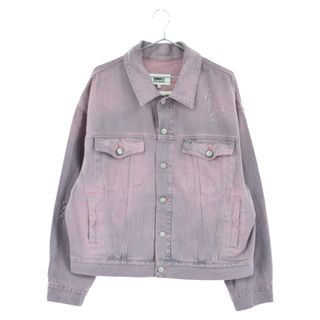 エムエムシックス(MM6)のMM6 Maison Margiela エムエムシックスメゾンマルジェラ Pink Distressed Denim Jacket S62AN0097 ダメージ加工 ピンクデニムジャケット ピンク(Gジャン/デニムジャケット)